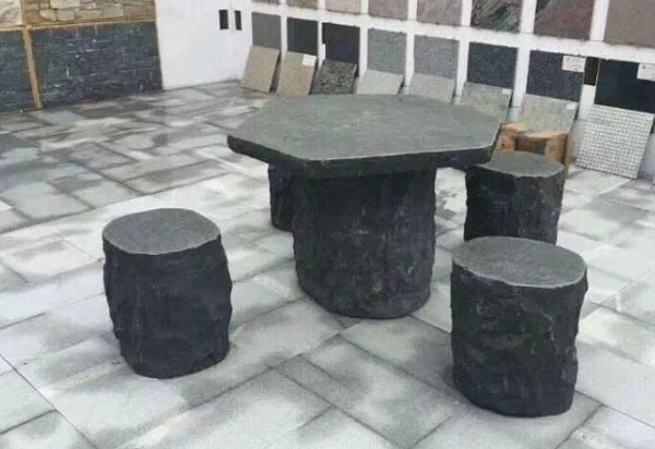 中国黑异形石桌椅