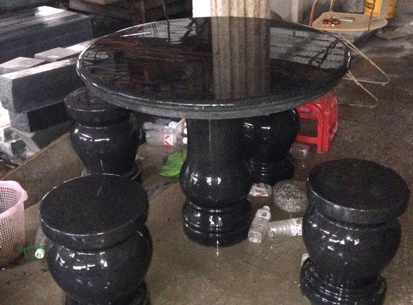 中国黑异形石桌椅